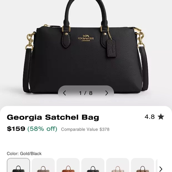 Leather Coach Georgia Satchel Bag - Picture 11 of 11